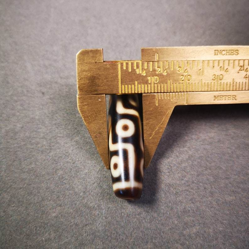 9 Eyes Dzi Bead - Tibetan dzi bead, view 8