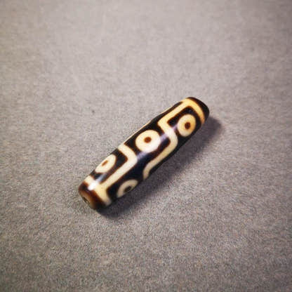 9 Eyes Dzi Bead - Tibetan dzi bead, view 5
