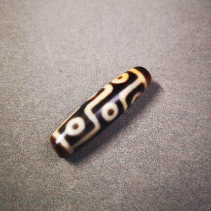 9 Eyes Dzi Bead - Tibetan dzi bead, view 6