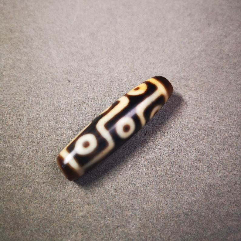 9 Eyes Dzi Bead - Tibetan dzi bead, view 6