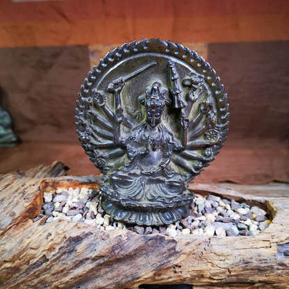Thousand Armed Avalokitesvara Statue - Tibetan Buddhist statue, front view
