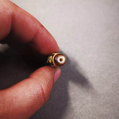 9 Eyes Dzi Bead - Tibetan dzi bead, view 9
