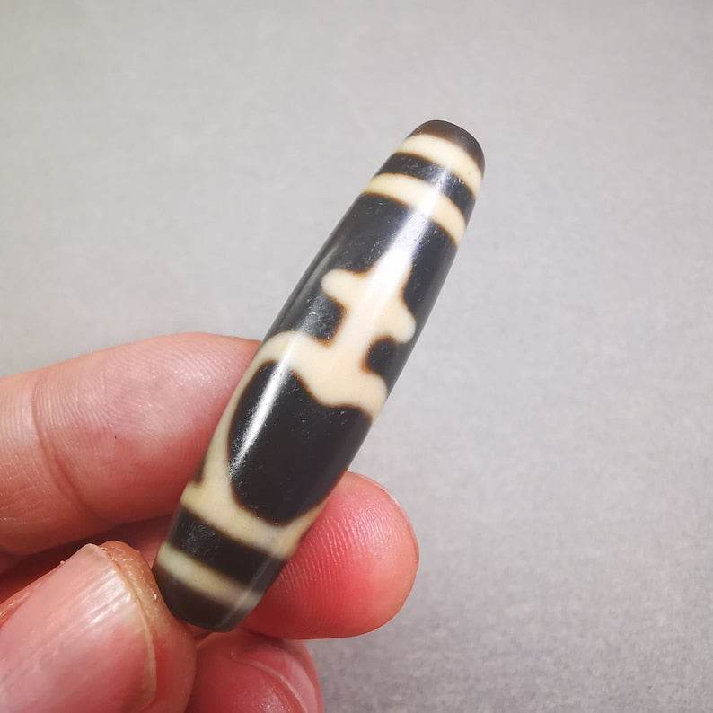 Ritual Vase Dzi Bead - Tibetan dzi bead, view 6