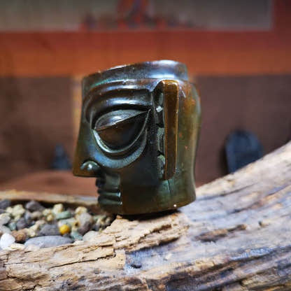 Replica Bronze Head Mask from Sanxingdui Ruins - Tibetan Buddhist art, view 4
