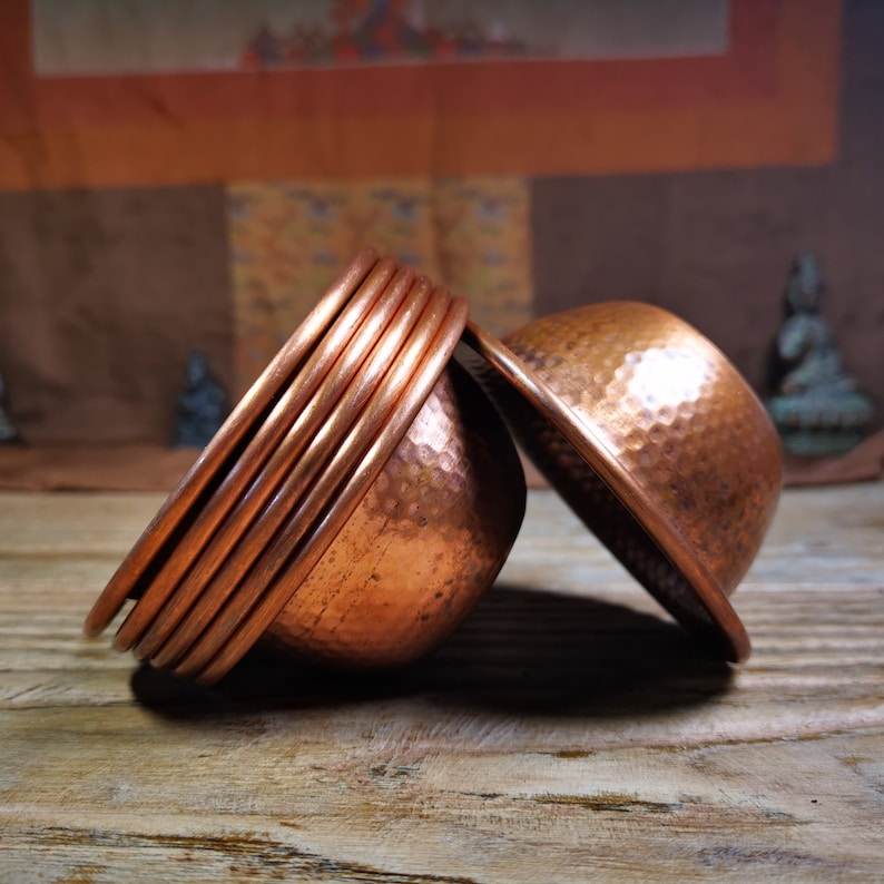 Buddhist Water Offering Bowls - Tibetan Buddhist art, view 7