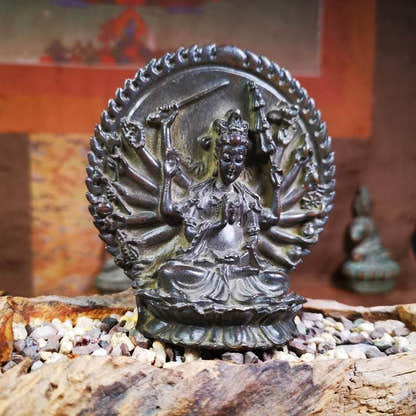 Thousand Armed Avalokitesvara Statue - Tibetan Buddhist statue, detailed view