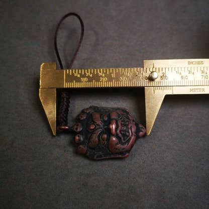 Amulet Badge,Mahakala Pendant, Buddhist Protector Deity, 50 Years Old - Tibetan Buddhist amulet, view 8