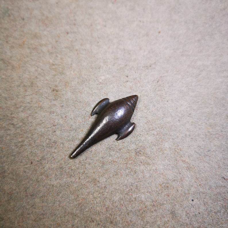Antique Shankha Divine Conch Badge,Tibetan Buddhist Protective Amulet Pendant,Ma - Tibetan Buddhist amulet, view 5