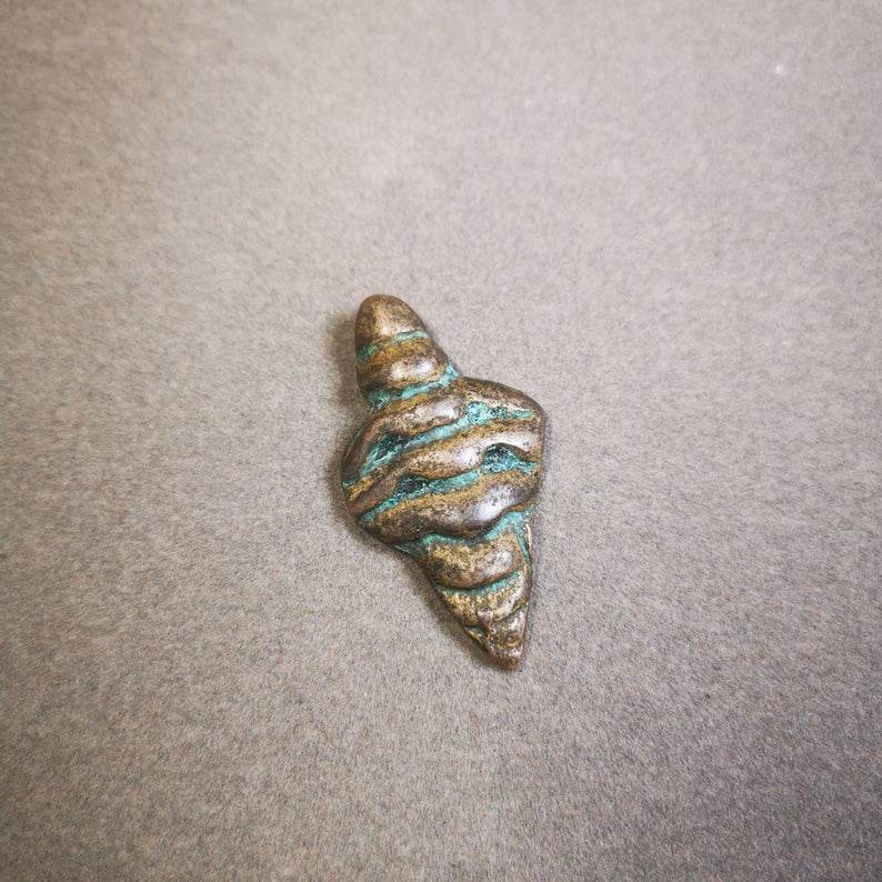 Shankha Divine Conch Badge,Tibetan Buddhist Protective Amulet Pendant,Made of Li - Tibetan Buddhist amulet, view 5