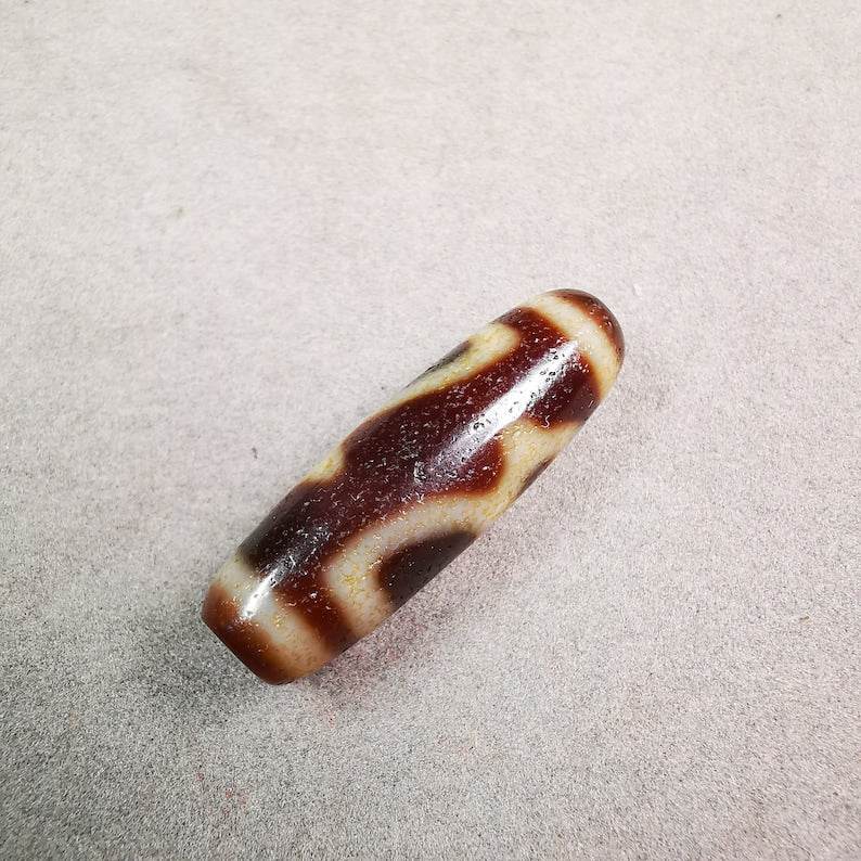 Kubera Dzi Bead - Tibetan dzi bead, view 5
