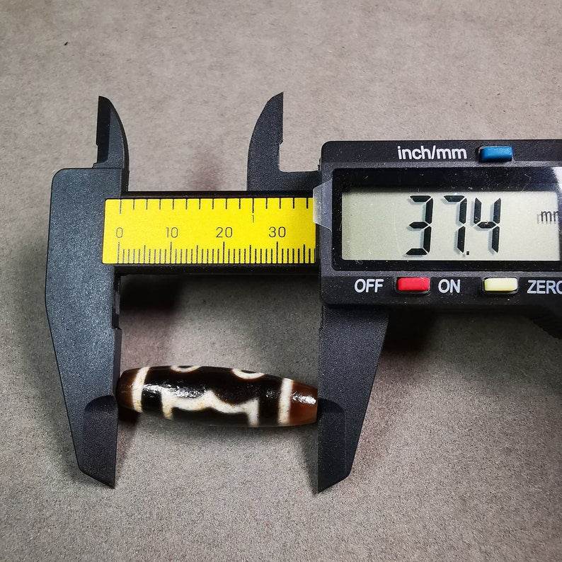 3 Eyed Dzi Bead - Tibetan dzi bead, view 6