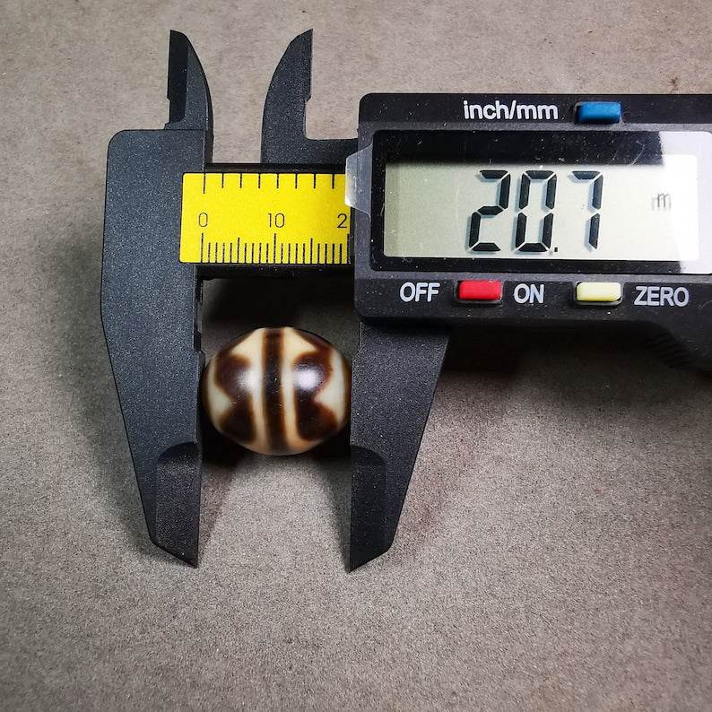 Tiger Tooth Dalo Dzi Bead - Tibetan dzi bead, view 6
