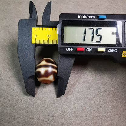 Tiger Tooth Dalo Dzi Bead - Tibetan dzi bead, view 7