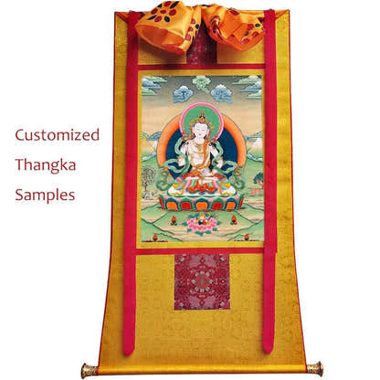 Customized Thangka Frame Service - Tibetan thangka painting, detailed view