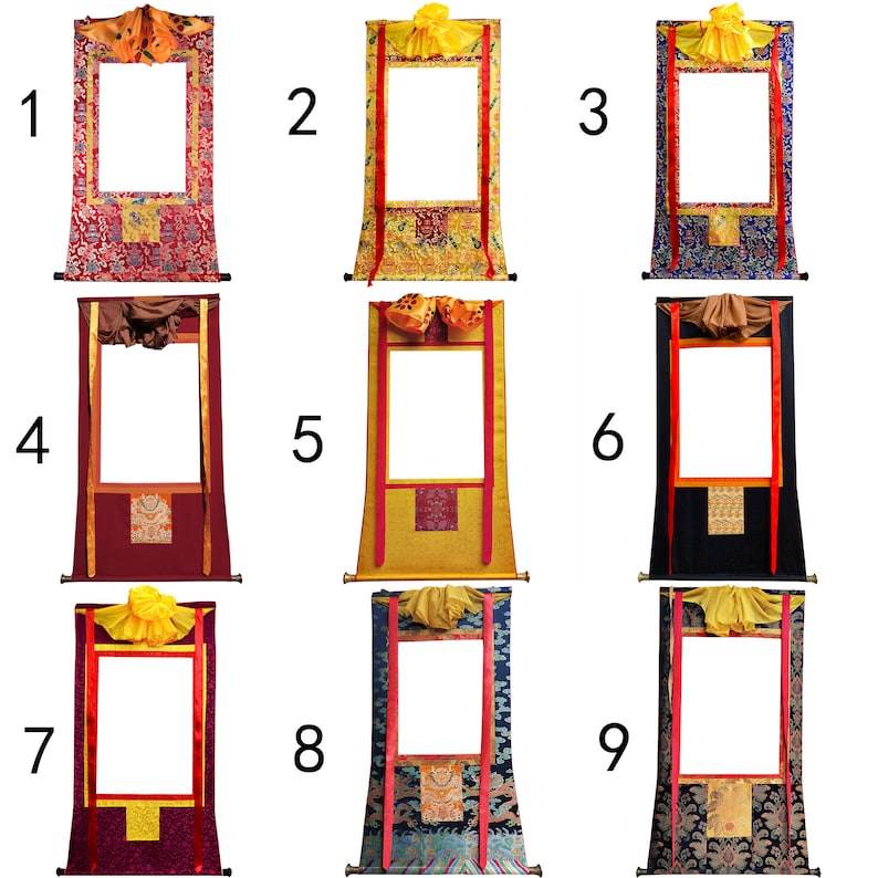 Customized Thangka Frame Service - Tibetan thangka painting, close-up detail