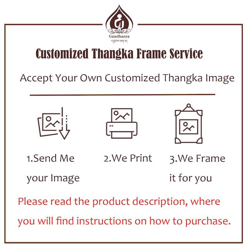 Customized Thangka Frame Service - Tibetan thangka painting, front view