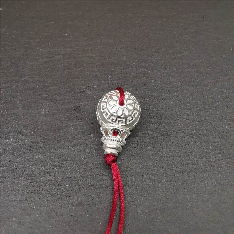 Sterling Silver Guru Bead - Tibetan Buddhist art, view 5