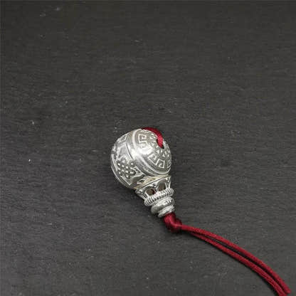 Sterling Silver Guru Bead - Tibetan Buddhist art, view 4
