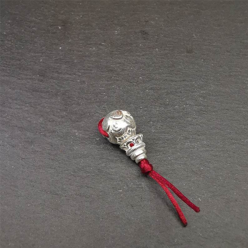 Sterling Silver Guru Bead - Tibetan Buddhist art, view 8