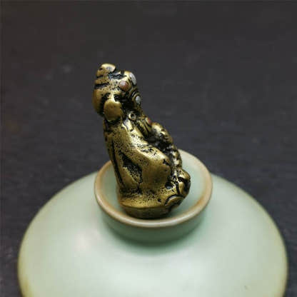 Buddha statue of - Yellow Jambhala Dzambhala - Tibetan Buddhist statue, view 5