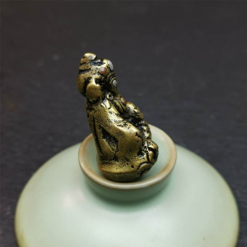 Buddha statue of - Yellow Jambhala Dzambhala - Tibetan Buddhist statue, view 5