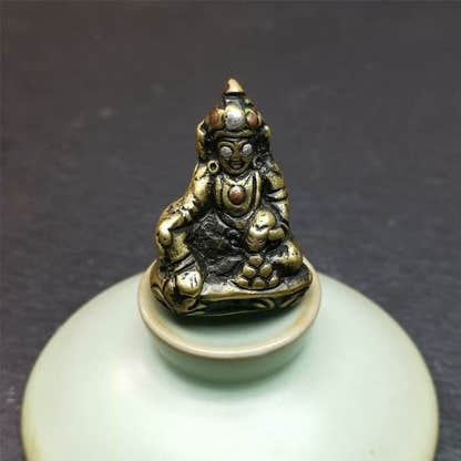 Buddha statue of - Yellow Jambhala Dzambhala - Tibetan Buddhist statue, view 4