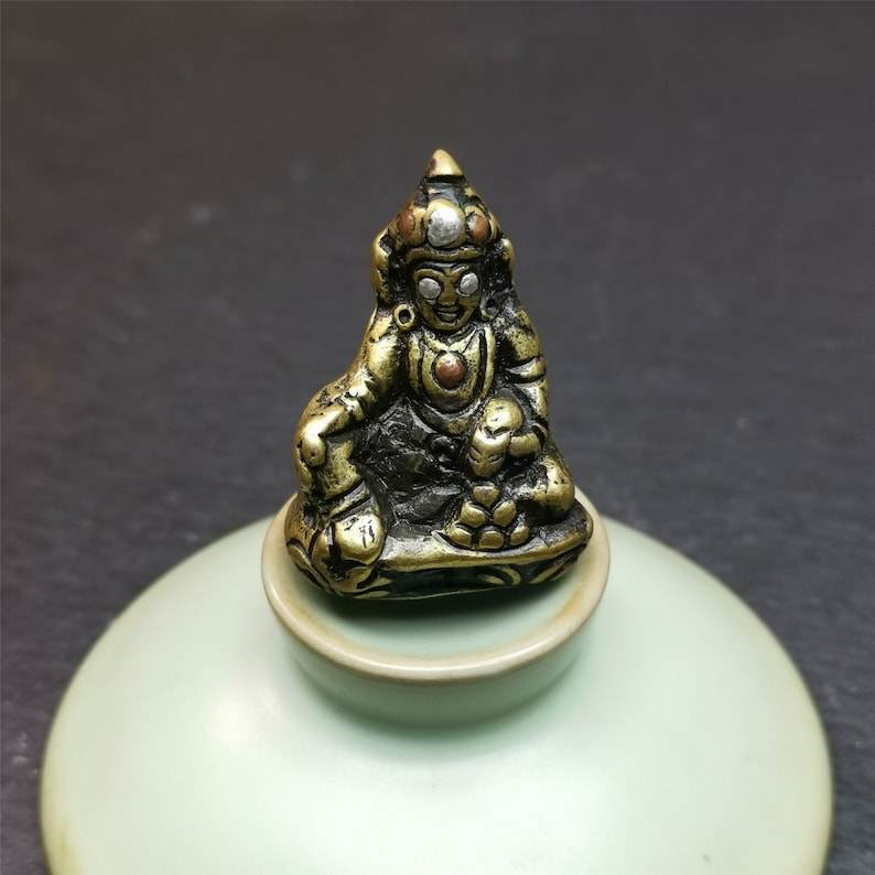 Buddha statue of - Yellow Jambhala Dzambhala - Tibetan Buddhist statue, view 4