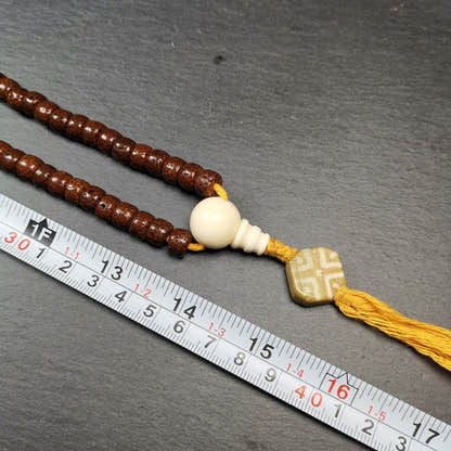 Mala, 108 Lotus Seed Prayer Beads Necklace,30" - Tibetan Buddhist mala beads, view 6