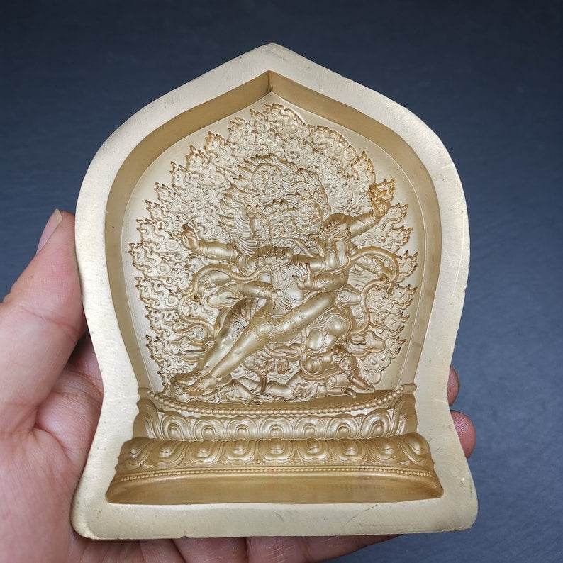Vajrapani Mahachakra ,Maha-cakra-vajri,Chagna Dorje Korlo Chen Po mold - Tibetan tsa tsa mold, view 4