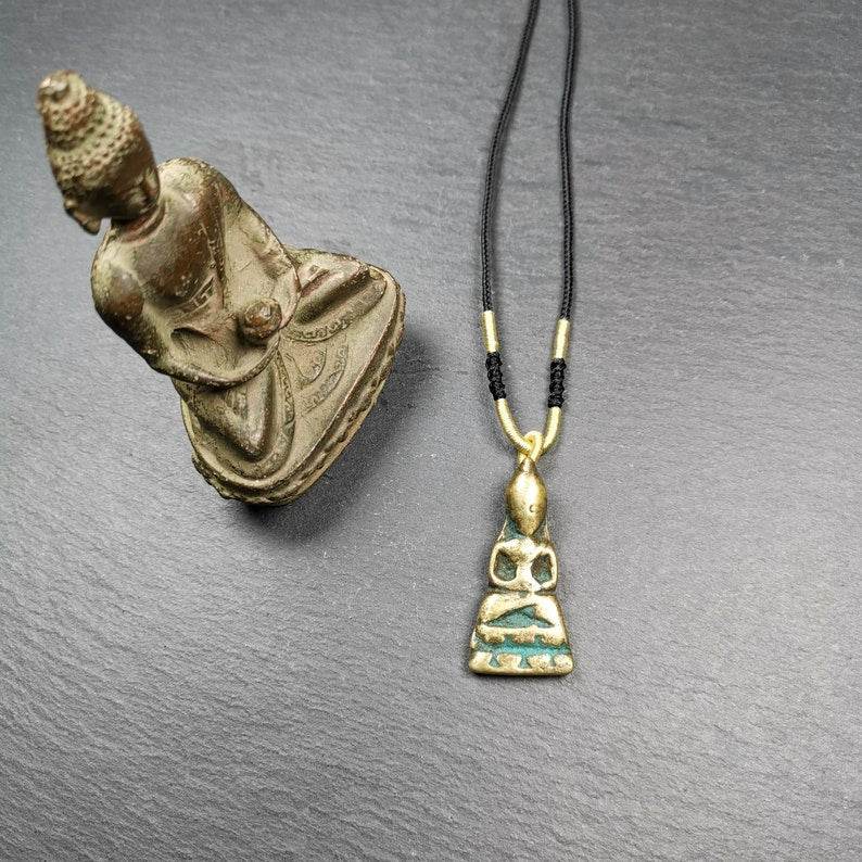 Buddhist Protective Amulet,Amitayus Statue Pendant - Tibetan Buddhist amulet, detailed view