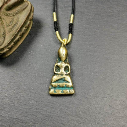 Buddhist Protective Amulet,Amitayus Statue Pendant - Tibetan Buddhist amulet, close-up detail
