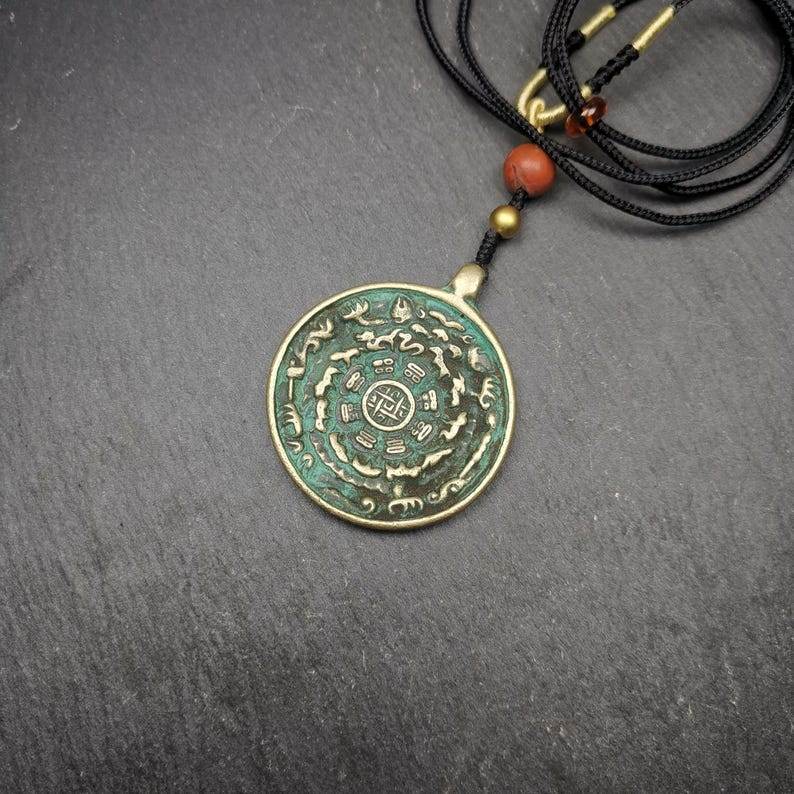 Calendar Amulet Sipaho Badge - Melong Mirror 43mm - Tibetan Buddhist amulet, view 5