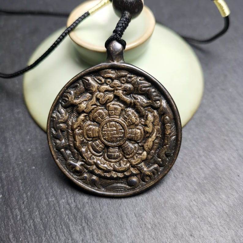 Calendar Amulet Sipaho Badge - Melong Mirror,43mm - Tibetan Buddhist amulet, view 5