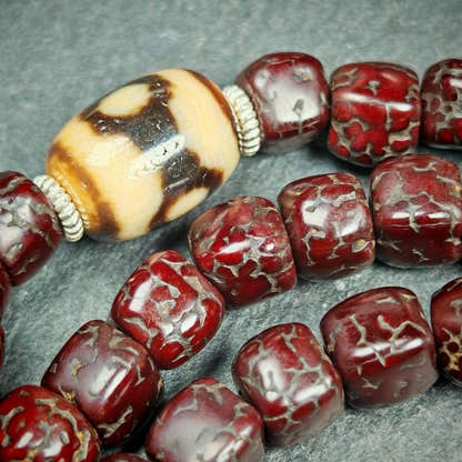 Mala Necklace,Old 8mm 108 Rudraksha Prayer Beads - Tibetan Buddhist mala beads, view 5
