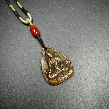Statue Amulet,Green Tara Pendant - Tibetan Buddhist amulet, view 5