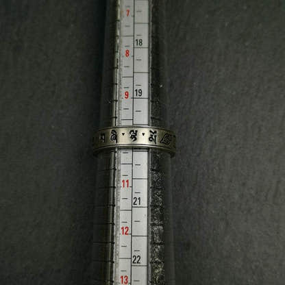 Silver Ring - Tibetan Buddhist art, size reference