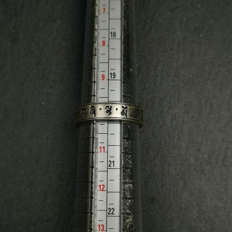 Silver Ring - Tibetan Buddhist art, size reference