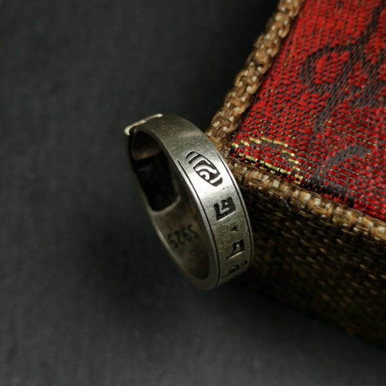 Silver Ring - Tibetan Buddhist art, view 4