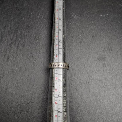 Silver Ring - Tibetan Buddhist art, size reference