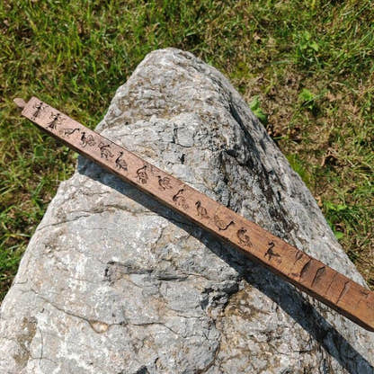 Zanpar Wooden Mold Stick - Tibetan Buddhist art, detailed view