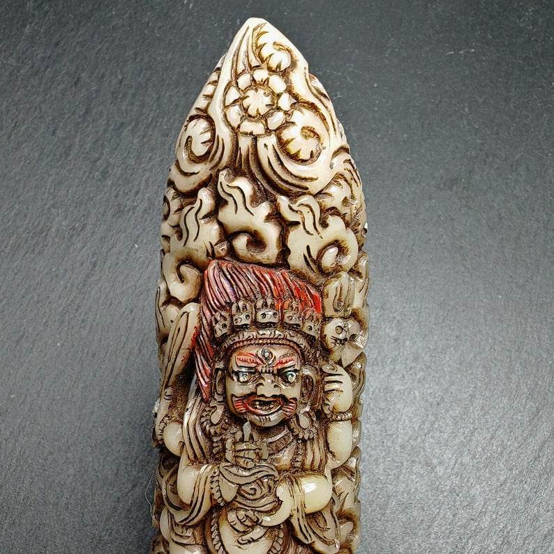 Mahakala Kapala Amulet Badge - Tibetan Buddhist amulet, view 4