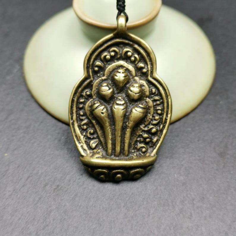 Amulet,Mani Jewel Badge/Pendant - Tibetan Buddhist amulet, view 4