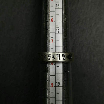 Silver Ring - Tibetan Buddhist art, size reference