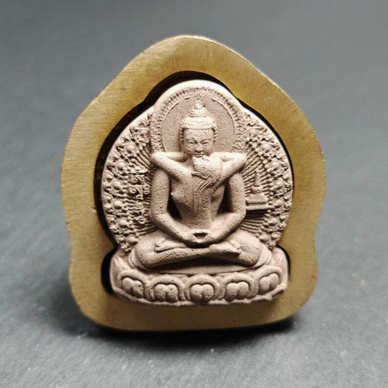 4cm Samantabhadra Yab Yum Tsa Tsa Mold - Tibetan tsa tsa mold, close-up detail