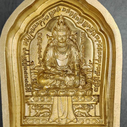 Shenrab Miwo Tsa Tsa Mold, 11cm Shenrab Miwoche - Tibetan tsa tsa mold, close-up detail