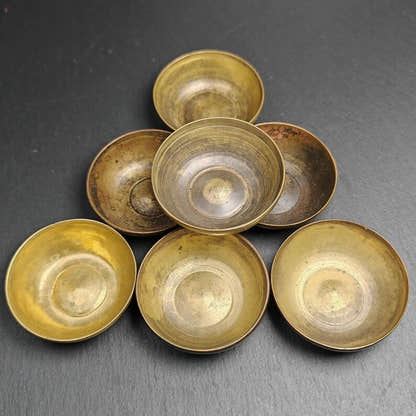 Water Offering Bowls 2.4" - Tibetan Buddhist art, detailed view