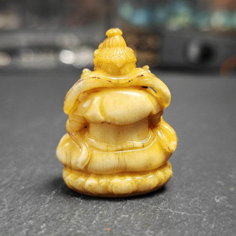 Buddha statue - Yellow Jambhala Dzambhala - Tibetan Buddhist statue, view 5