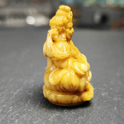 Buddha statue - Yellow Jambhala Dzambhala - Tibetan Buddhist statue, view 6
