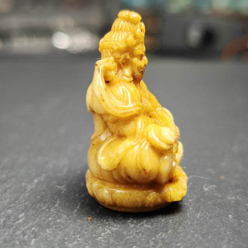 Buddha statue - Yellow Jambhala Dzambhala - Tibetan Buddhist statue, view 6