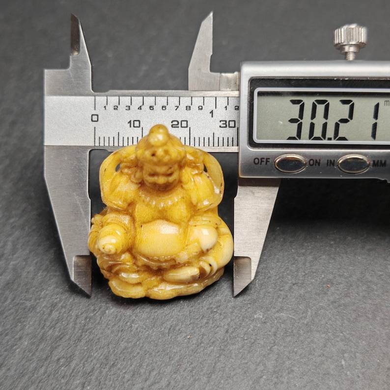 Buddha statue - Yellow Jambhala Dzambhala - Tibetan Buddhist statue, view 9